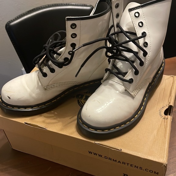 White Combat Boots - Picture 2 of 4